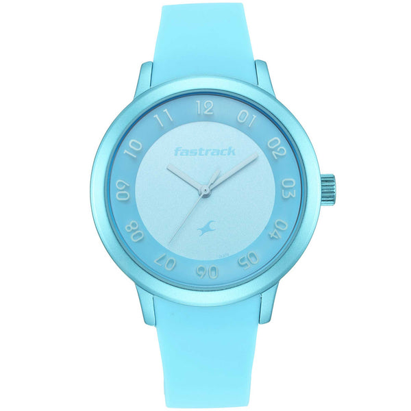 Fastrack Blue Dial Analog Watch with Blue Silicon Strap 68025AP05