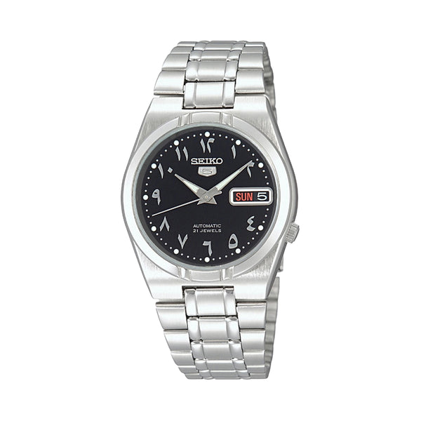 Seiko 5 Automatic Arabic Black Dial Men's Watch - SNK063J5
