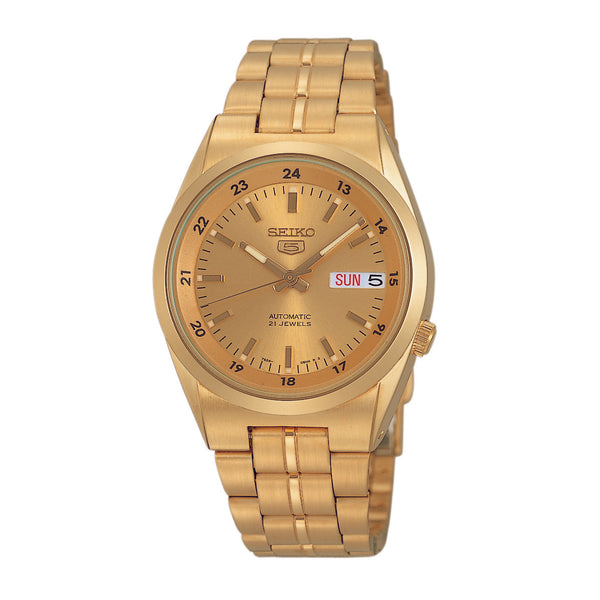 Seiko 5 Automatic Gold Dial Men's Watch - SNK574J1
