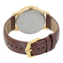 TITAN CHAMPAGNE DIAL LEATHER STRAP WATCH 1580YL05