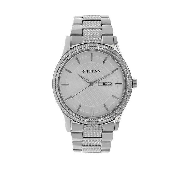TITAN SILVER DIAL STAINLESS STEEL STRAP WATCH 1650SM01