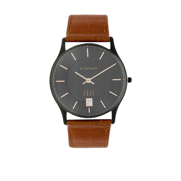 TITAN EDGE BROWN DIAL WATCH WITH DATE FUNCTION FOR MEN 1683NL01