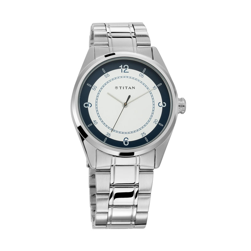 TITAN WORKWEAR WATCH WITH WHITE DIAL & STAINLESS STEEL STRAP 1729SM04