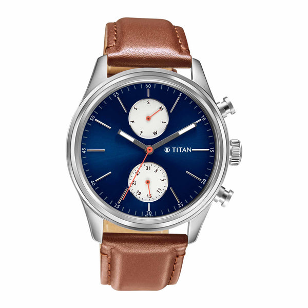 Workwear Watch with Brown Dial & Leather Strap - Titan Corporate Gifting