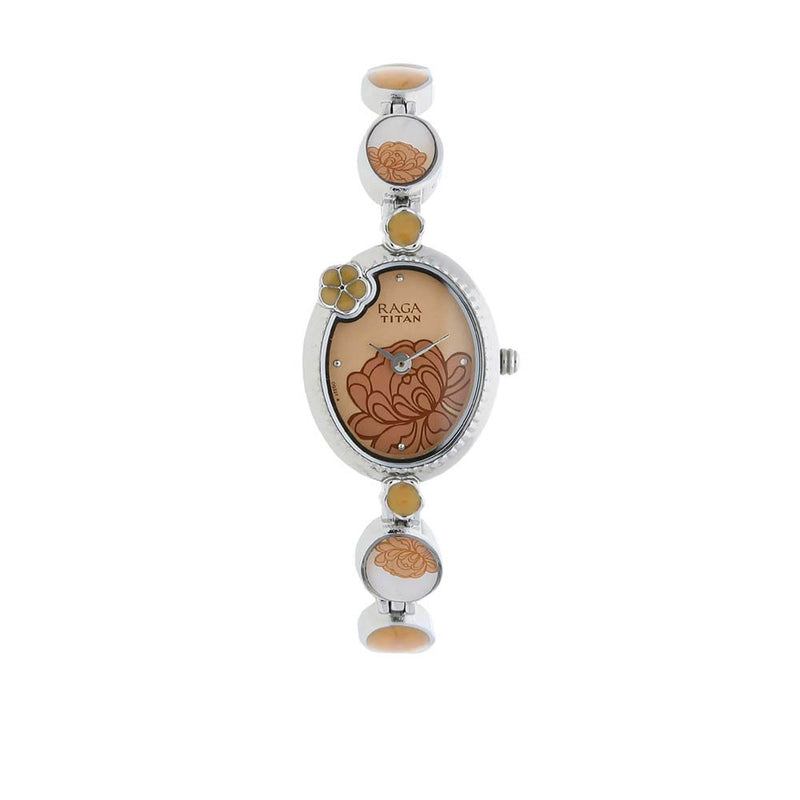 TITAN RAGA BEIGE DIAL ANALOG WATCH FOR WOMEN 2566SM01