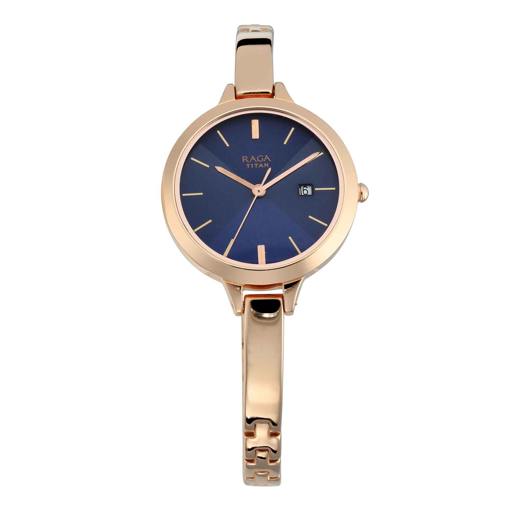 Titan raga 2025 blue dial watch