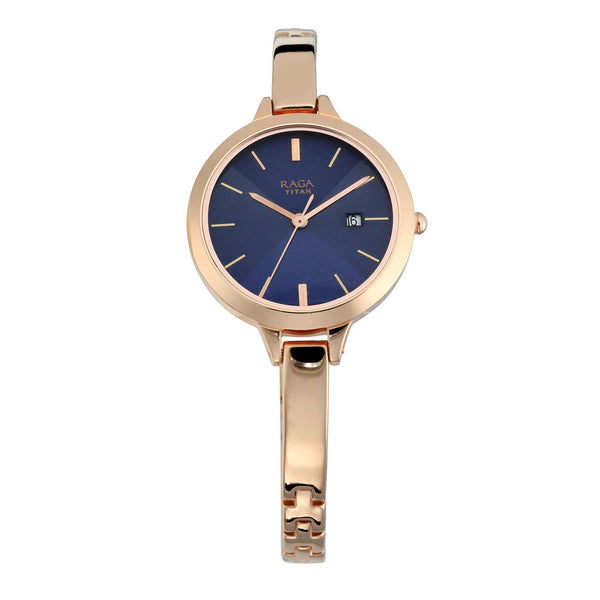 Buy Online Titan Raga Chic Quartz Analog Black Dial Rose Gold Metal Strap  Watch for Women - 2687wm01 | Titan