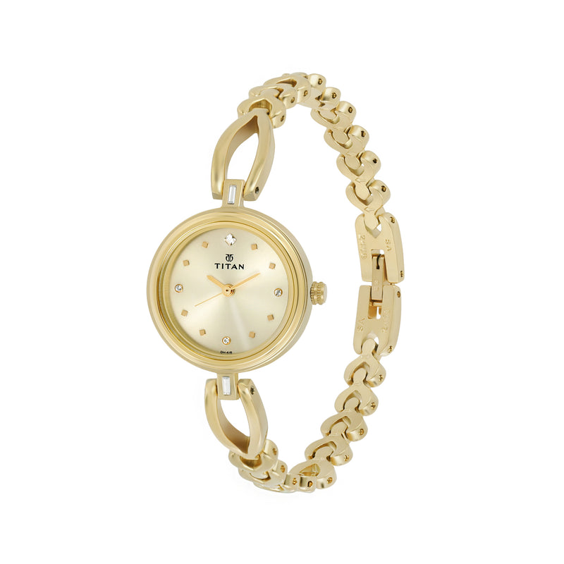 TITAN KARISHMA CHAMPAGNE DIAL ANALOG WATCH FOR WOMEN 2601YM02