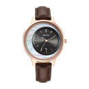 TITAN CRESCENT ANTHRACITE DIAL LEATHER STRAP WATCH 2648WL04