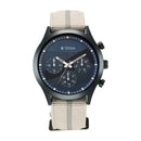 TITAN ATHLEISURE BLUE DIAL GREY NYLON STRAP WATCH 90129QP01